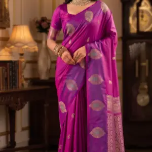 পারামপারা সিল্ক পার্পেল শাড়ি