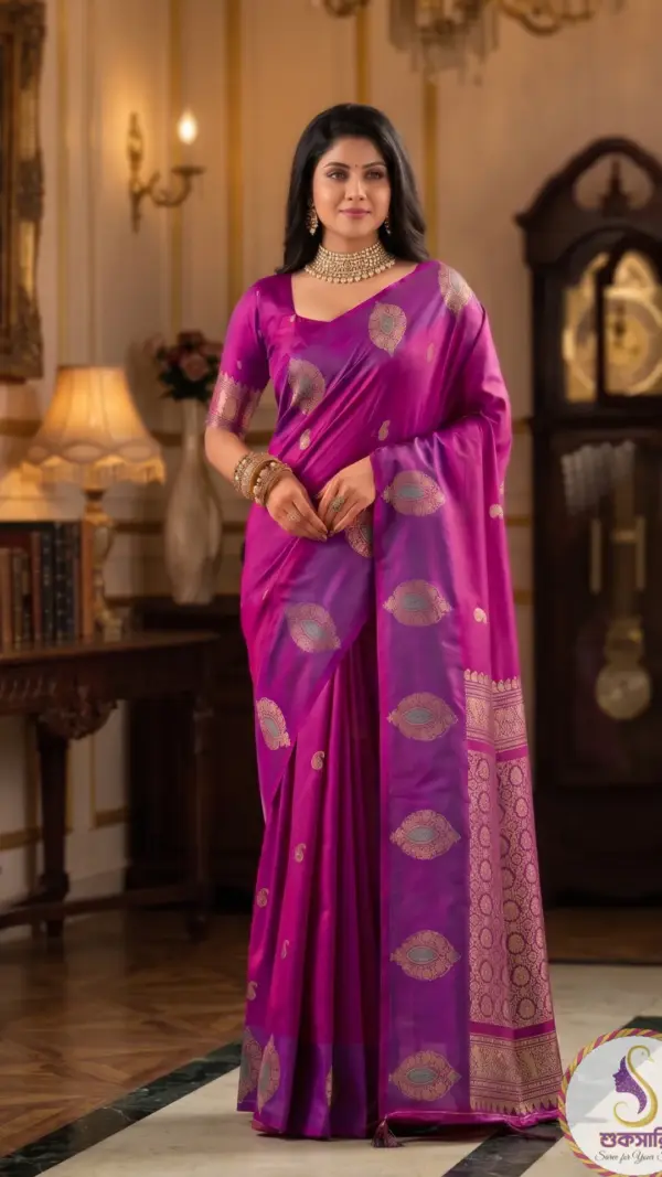 পারামপারা সিল্ক পার্পেল শাড়ি