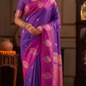 পারামপারা সিল্ক ভায়লেট শাড়ি