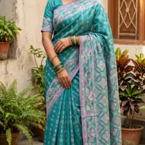 কটন জামদানি টিল শাড়ি