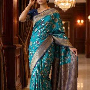 ইক্কত সিল্ক টিল শাড়ি