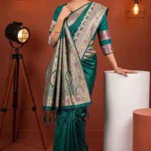 বেনারসি সিল্ক টিল শাড়ি