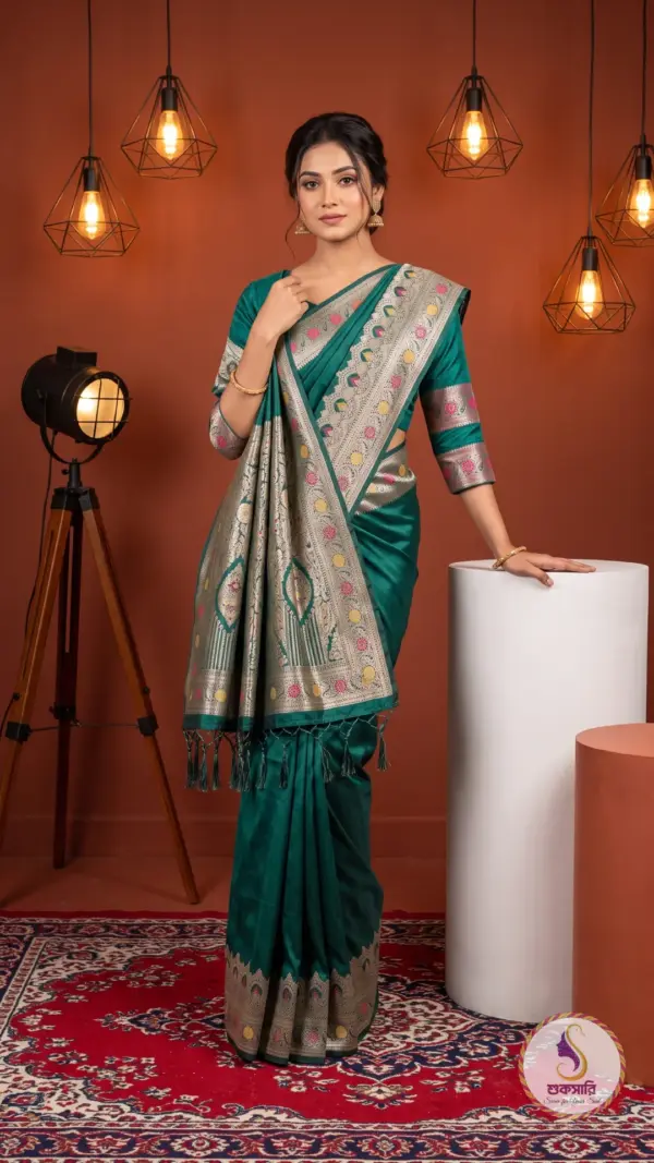 বেনারসি সিল্ক টিল শাড়ি