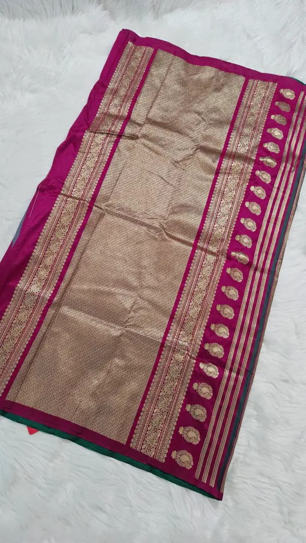 ব্রাইট টিল সাউথ সিল্ক শাড়ি