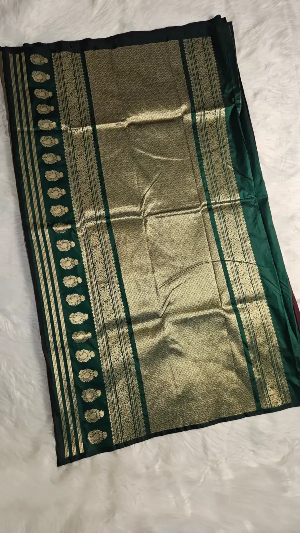ডার্ক প্লাম সাউথ সিল্ক শাড়ি