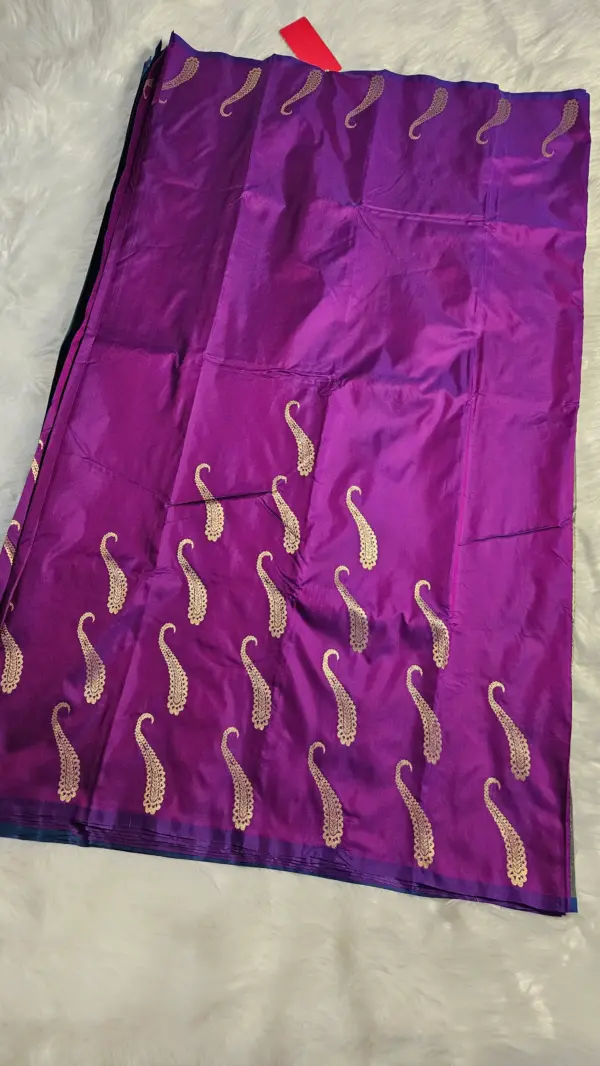 সাউথ সিল্ক রয়েল পার্পেল শাড়ি