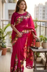 হাতে আঁকা শাড়ি